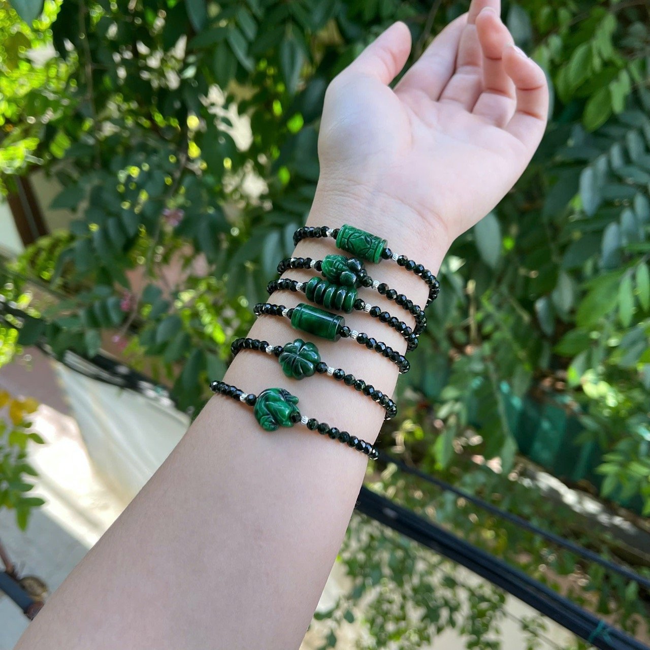 Vòng Tay Cắt Giác Mix Mặt Sơn Thủy & Charm Bạc – Sang Trọng, Cá Tính & Chuẩn Phong Thủy 🖤✨